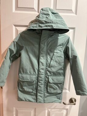 Swiss Tech Kids Hooded Puffer Jacket in Mint Green